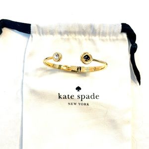 💕Kate Spade “Spot the Spade” hinged gold tone bangle.  New without tag.